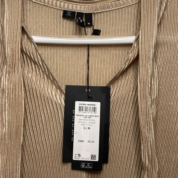 V-neck Bow Long Sleeve Top - Picture 6 of 6